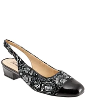 Trotters Dea Python Printed Leather Slingback Pumps