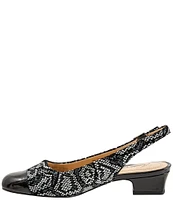 Trotters Dea Python Printed Leather Slingback Pumps