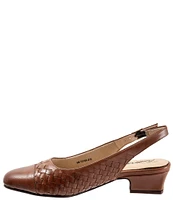 Trotters Dea Woven Leather Slingback Pumps