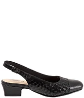 Trotters Dea Woven Leather Slingback Pumps