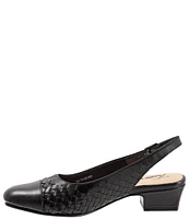 Trotters Dea Woven Leather Slingback Pumps