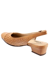 Trotters Dea Woven Leather Slingback Pumps