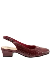 Trotters Dea Woven Leather Slingback Pumps