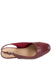 Trotters Dea Woven Leather Slingback Pumps