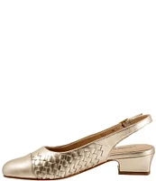 Trotters Dea Woven Leather Slingback Pumps