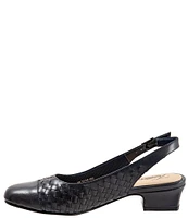 Trotters Dea Woven Leather Slingback Pumps