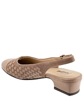 Trotters Dea Woven Suede and Leather Slingback Pumps