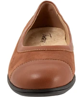 Trotters Delmara Nubuck Suede Cap Toe Slip On Flats