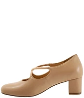 Trotters Demi Leather Cross Band Pumps