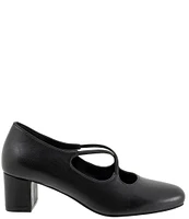 Trotters Demi Leather Cross Band Pumps