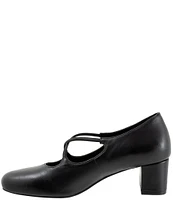 Trotters Demi Leather Cross Band Pumps