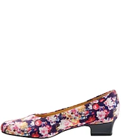 Trotters Doris Floral Printed Block Heel Pumps