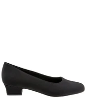 Trotters Doris Micro Textile Block Heel Pumps