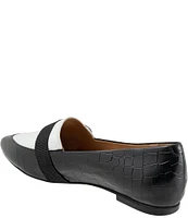 Trotters Emmett Crocodile Print Leather Buckle Strap Flats