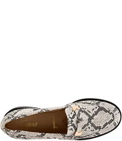 Trotters Femi Snake Print Leather Loafers