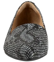 Trotters Harlowe Snake Print Leather Flats