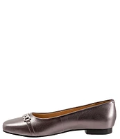 Trotters Harmony Leather Square Toe Chain Flats