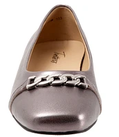 Trotters Harmony Leather Square Toe Chain Flats