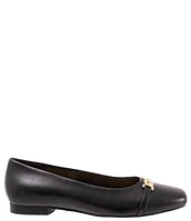 Trotters Harmony Leather Square Toe Chain Flats