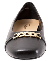 Trotters Harmony Leather Square Toe Chain Flats