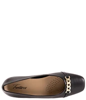 Trotters Harmony Leather Square Toe Chain Flats