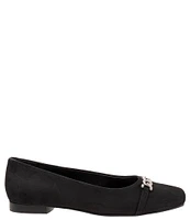 Trotters Harmony Suede Square Toe Chain Flats