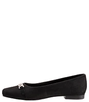 Trotters Harmony Suede Square Toe Chain Flats