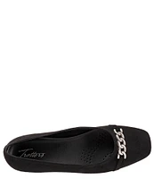 Trotters Harmony Suede Square Toe Chain Flats