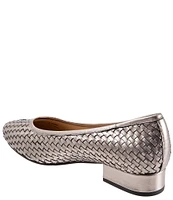 Trotters Jade Woven Leather Block Heel Pumps