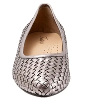 Trotters Jade Woven Leather Block Heel Pumps