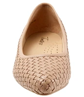 Trotters Jade Woven Leather Block Heel Pumps