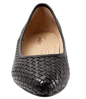 Trotters Jade Woven Leather Block Heel Pumps