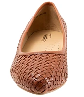 Trotters Jade Woven Leather Block Heel Pumps