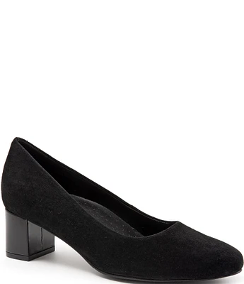 Trotters Kari Suede Block Heel Pumps