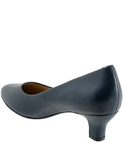 Trotters Kate Leather Pointed Toe Kitten Heel Pumps