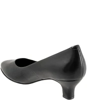 Trotters Kate Leather Pointed Toe Kitten Heel Pumps