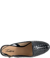 Trotters Lea Woven Leather Sling Flats