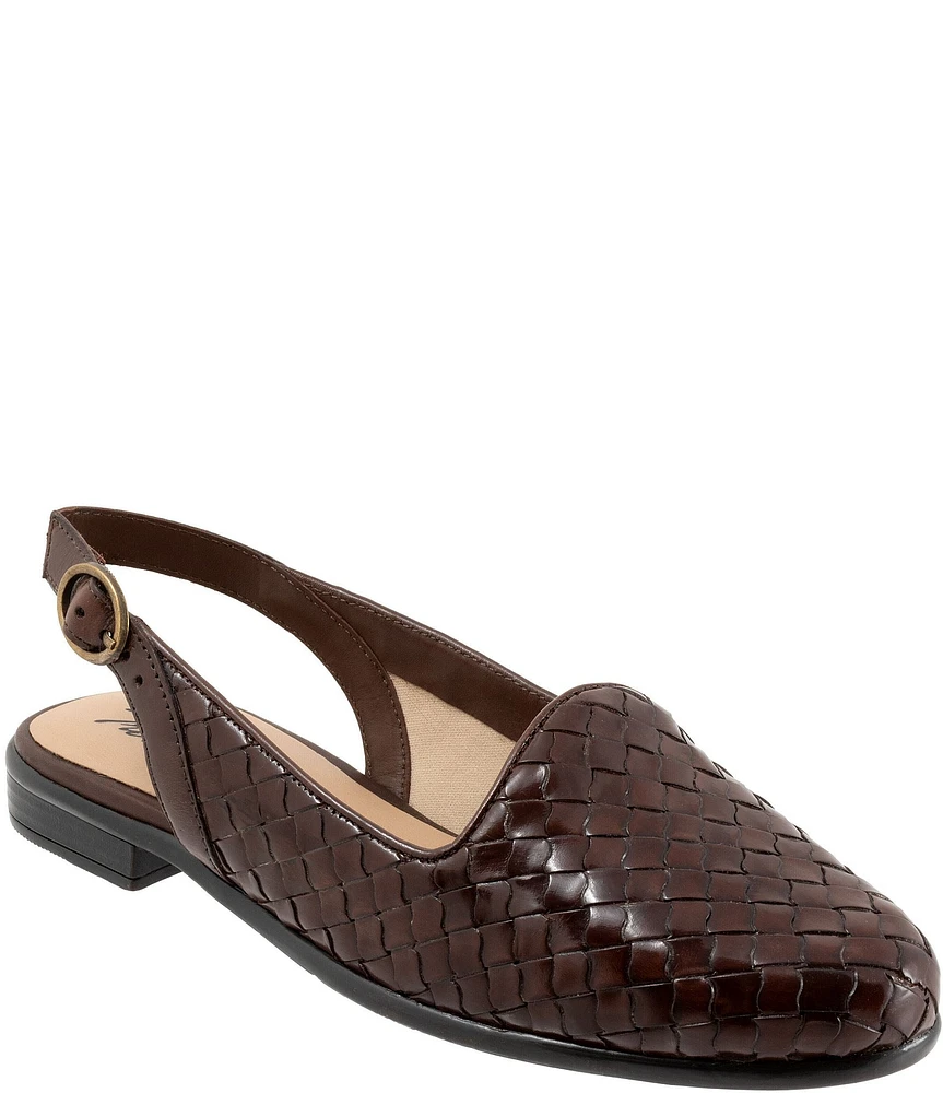 Trotters Lea Woven Leather Sling Flats