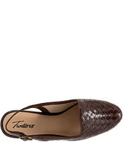 Trotters Lea Woven Leather Sling Flats