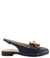 Trotters Lillie Leather Tassel Bow Slingback Flats