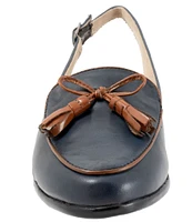 Trotters Lillie Leather Tassel Bow Slingback Flats