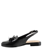 Trotters Lillie Leather Tassel Bow Slingback Flats