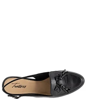 Trotters Lillie Leather Tassel Bow Slingback Flats