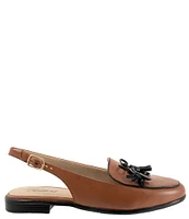 Trotters Lillie Leather Tassel Bow Slingback Flats