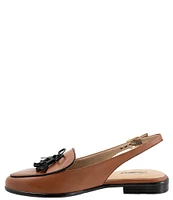 Trotters Lillie Leather Tassel Bow Slingback Flats