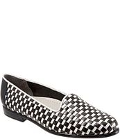 Trotters Liz Woven Leather And Patent Slip-On Loafers