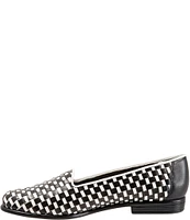 Trotters Liz Woven Leather And Patent Slip-On Loafers