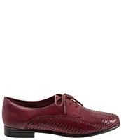 Trotters Lizzie Herringbone Woven Leather Lace-Up Dress Oxfords