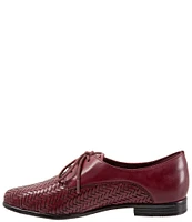 Trotters Lizzie Herringbone Woven Leather Lace-Up Dress Oxfords