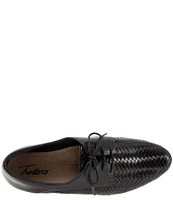 Trotters Lizzie Herringbone Woven Leather Lace-Up Dress Oxfords